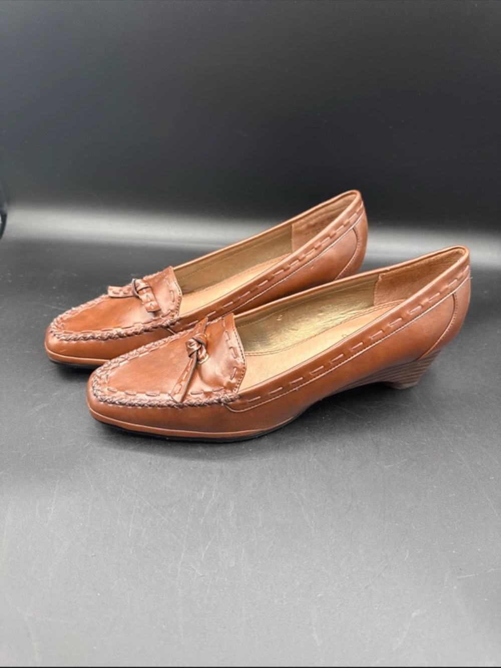 Classic Brown Leather Women's Loafers